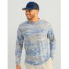 imageHUK Mens Leeward KC Scott Pattern Performance Fishing Crew Shirt Quiet HarborQuiet Harbor