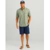 imageHUK Mens Tide Point Pattern Short Sleeve Shirt Fishing Button DownFog Green 20
