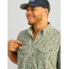 imageHUK Mens Tide Point Pattern Short Sleeve Shirt Fishing Button DownFog Green 20