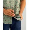 imageHUK Mens Tide Point Pattern Short Sleeve Shirt Fishing Button DownFog Green 20