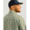 imageHUK Mens Tide Point Pattern Short Sleeve Shirt Fishing Button DownFog Green 20
