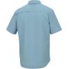 imageHUK Mens Tide Point Pattern Short Sleeve Shirt Fishing Button DownMini Check  Crystal Blue