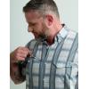 imageHUK Mens Tide Point Pattern Short Sleeve Shirt Fishing Button DownStorm Blue