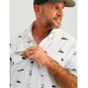 imageHUK Mens Tide Point Pattern Short Sleeve Shirt Fishing Button DownWhite