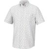 imageHUK Mens Kona Pattern Short Sleeve Fishing Button Down ShirtDolphin Cocktail  White