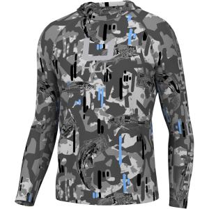 imageHUK Mens Kc Scott Patterned Pursuit Hoodie Hooded Fishing ShirtApex Vert  Night Owl