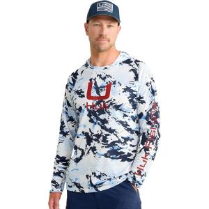 imageHUK Mens Kc Scott Patterned Pursuit Hoodie Hooded Fishing ShirtKc  Naval Academy
