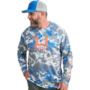 imageHUK Mens Kc Scott Patterned Pursuit Hoodie Hooded Fishing ShirtKc  Night Owl 20
