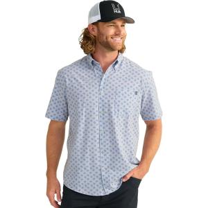 imageHUK Mens Kona Pattern Short Sleeve Fishing Button Down ShirtHarbor Mist 30