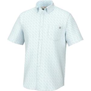 imageHUK Mens Kona Pattern Short Sleeve Fishing Button Down ShirtJig Huk  Ipanema