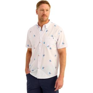 imageHUK Mens Kona Pattern Short Sleeve Fishing Button Down ShirtWhite 30