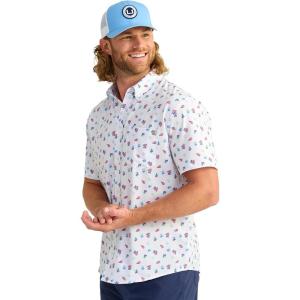 imageHUK Mens Kona Pattern Short Sleeve Fishing Button Down ShirtWhite 40
