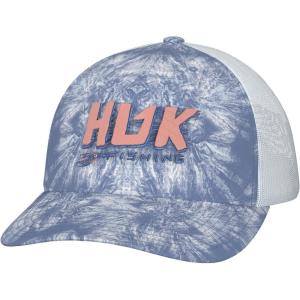imageHUK Mens Trucker AntiGlare Snapback Fishing HatAqua Dye  Quiet Harbor
