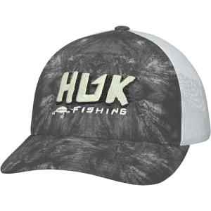 imageHUK Mens Trucker AntiGlare Snapback Fishing HatAqua Dye  Volcanic Ash