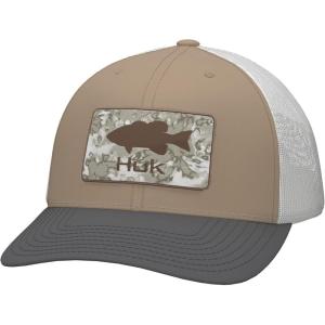 imageHUK Mens Trucker AntiGlare Snapback Fishing HatBass Flats  Overland