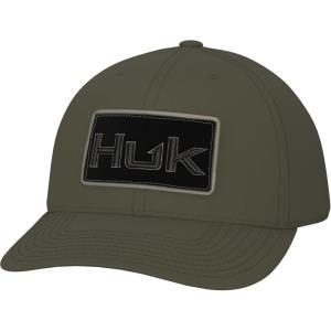 imageHUK Mens Trucker AntiGlare Snapback Fishing HatBeefy Patch  Moss