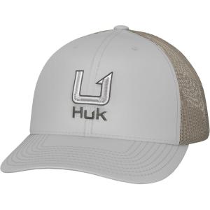 imageHUK Mens Trucker AntiGlare Snapback Fishing HatFilled Barb U  Harbor Mist