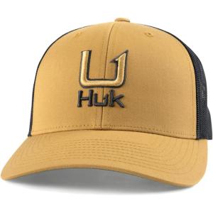 imageHUK Mens Trucker AntiGlare Snapback Fishing HatFilled Barb U  Sand Piper
