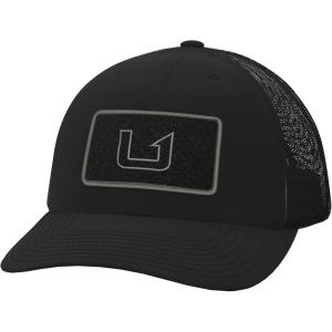 imageHUK Mens Trucker AntiGlare Snapback Fishing HatFly Patch  Black