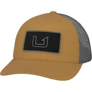 imageHUK Mens Trucker AntiGlare Snapback Fishing HatFly Patch  Wood Thrush