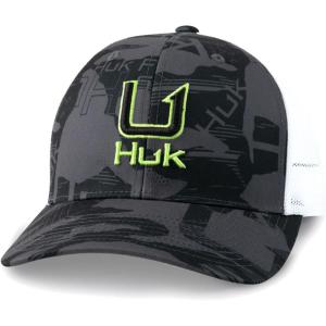 imageHUK Mens Trucker AntiGlare Snapback Fishing HatHidden Huk  Volcanic Ash