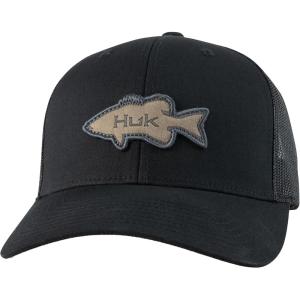 imageHUK Mens Trucker AntiGlare Snapback Fishing HatHuk Bass Patch  Black