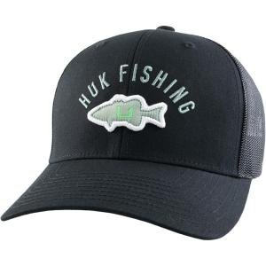 imageHUK Mens Trucker AntiGlare Snapback Fishing HatHuk Fish Stack  Black