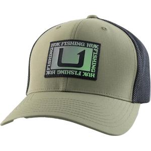 imageHUK Mens Trucker AntiGlare Snapback Fishing HatHuk Gradient Patch 110  Moss