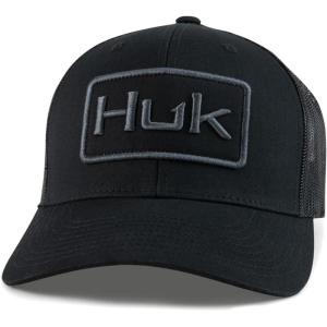 imageHUK Mens Trucker AntiGlare Snapback Fishing HatHuk Logo  Black 20