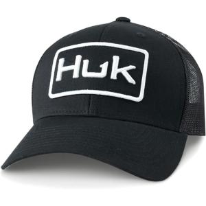 imageHUK Mens Trucker AntiGlare Snapback Fishing HatHuk Logo  Black