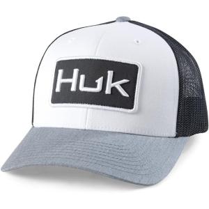 imageHUK Mens Trucker AntiGlare Snapback Fishing HatHuk Logo  Heather Grey