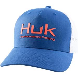 imageHUK Mens Trucker AntiGlare Snapback Fishing HatHuk Performance  Ocean Blue