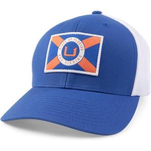 imageHUK Mens Trucker AntiGlare Snapback Fishing HatHuk States 110  Ocean Blue