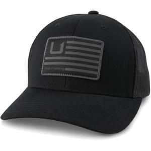 imageHUK Mens Trucker AntiGlare Snapback Fishing HatHuk and Bars  Black