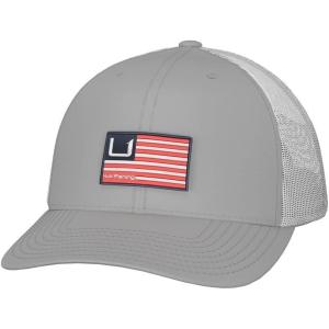 imageHUK Mens Trucker AntiGlare Snapback Fishing HatHuk and Bars  Harbor Mist