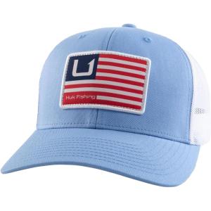 imageHUK Mens Trucker AntiGlare Snapback Fishing HatHuk and Bars  Marolina Blue