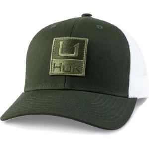 imageHUK Mens Trucker AntiGlare Snapback Fishing HatHukd Up  Cypress Landing