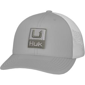 imageHUK Mens Trucker AntiGlare Snapback Fishing HatHukd Up  Harbor Mist