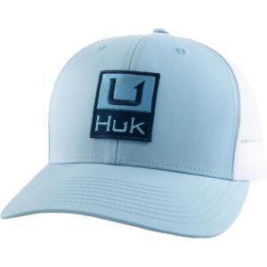 imageHUK Mens Trucker AntiGlare Snapback Fishing HatHukd Up  Light Blue