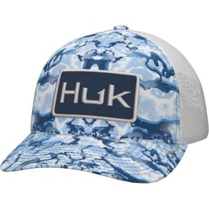 imageHUK Mens Trucker AntiGlare Snapback Fishing HatInside Reef  Azure Blue