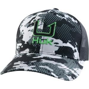 imageHUK Mens Trucker AntiGlare Snapback Fishing HatKc Printed  Black