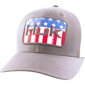 imageHUK Mens Trucker AntiGlare Snapback Fishing HatSalute  Heather Grey