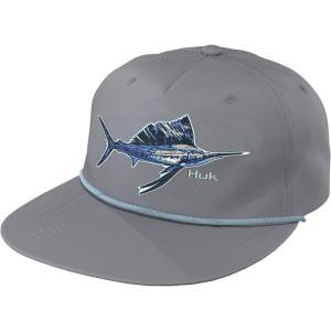 imageHUK Mens Trucker AntiGlare Snapback Fishing HatStitch Fish  Night Owl