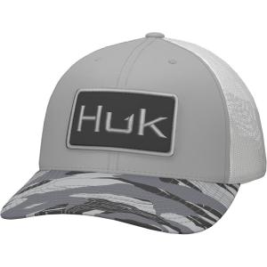 imageHUK Mens Trucker AntiGlare Snapback Fishing HatTidal Map  Volcanic Ash