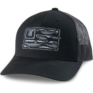 imageHUK Mens Trucker AntiGlare Snapback Fishing HatTrophy Flag  Black