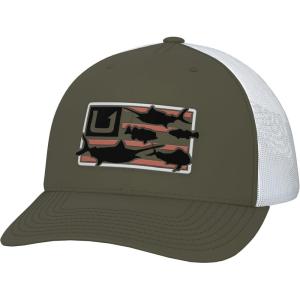 imageHUK Mens Trucker AntiGlare Snapback Fishing HatTrophy Flag  Moss