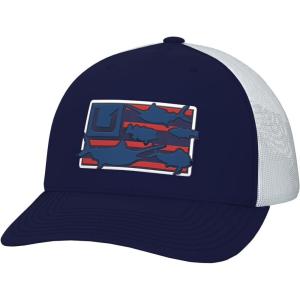imageHUK Mens Trucker AntiGlare Snapback Fishing HatTrophy Flag  Naval Academy