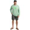 imageHUK Mens Icon Crew LongSleeve Performance Fishing ShirtFog Green