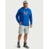 imageHUK Mens Icon Hoodie Hooded Fishing Shirt with Sun ProtectionOcean Blue