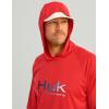 imageHUK Mens Pursuit Vented Long Sleeve Hoodie Fishing Shirt with HoodChannel Marker